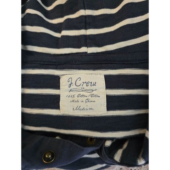 J. Crew Striped Hooded Pullover Sweatshirt Medium preppy outdoor   party school - Picture 5 of 8